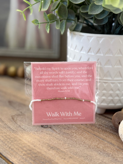 “Walk With Me” Morse Code GOLD Bracelet