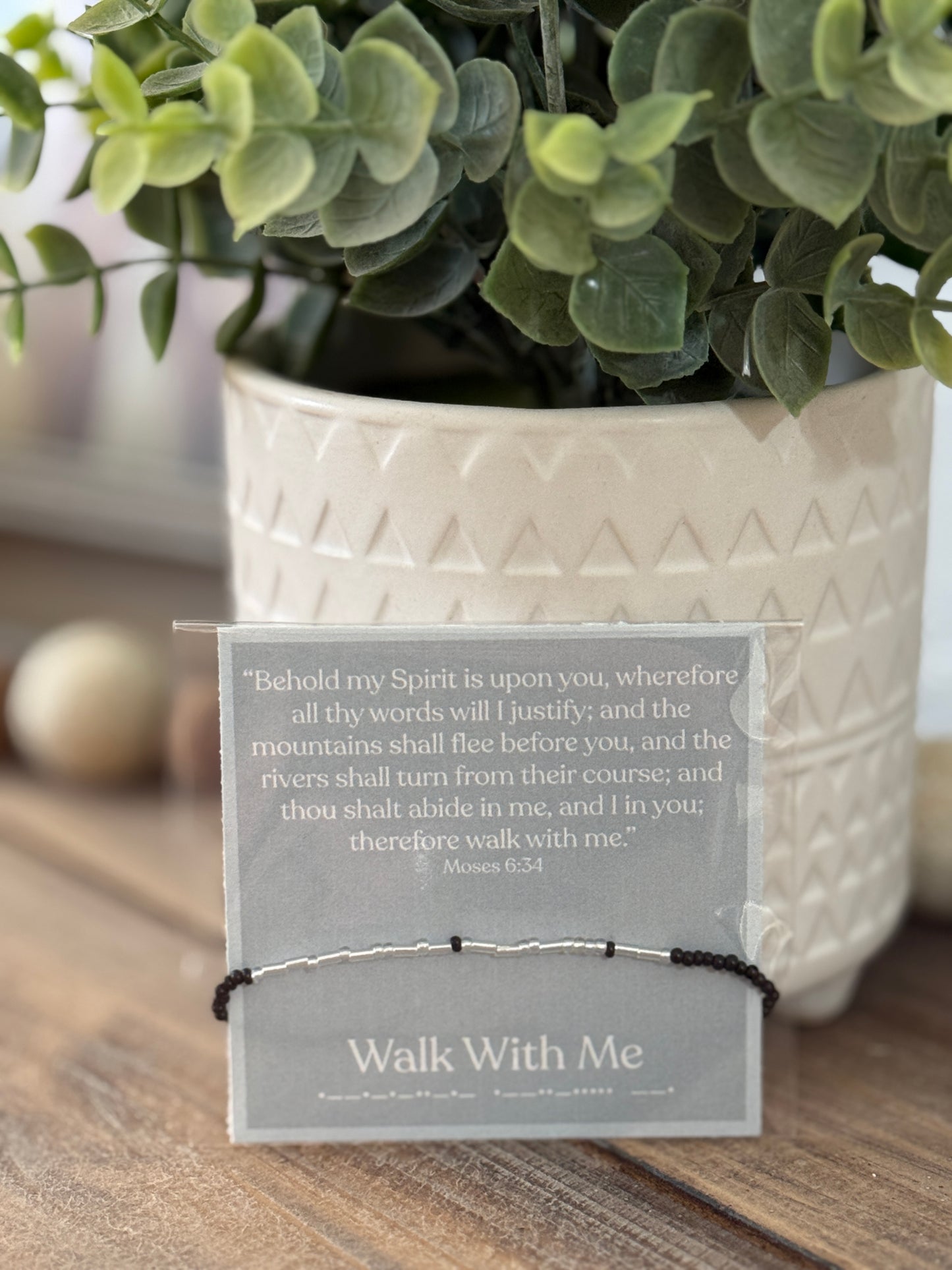 “Walk With Me” Morse Code SILVER Bracelet
