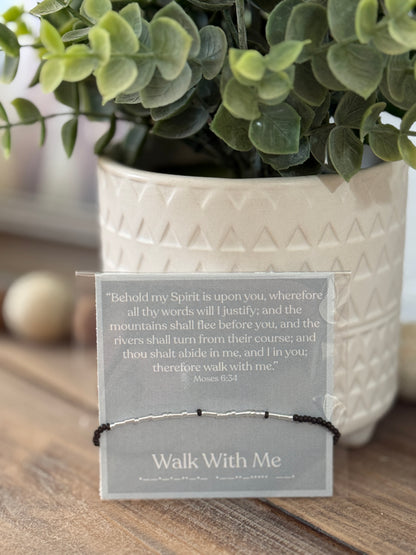 “Walk With Me” Morse Code SILVER Bracelet