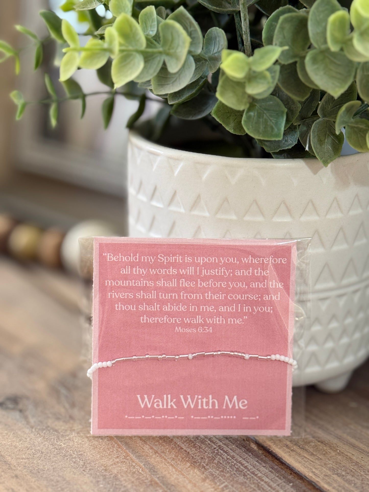 “Walk With Me” Morse Code SILVER Bracelet